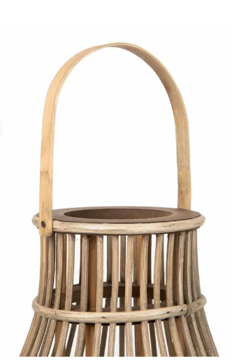 Farol en Bambú FREE HOME Gris 23 cm