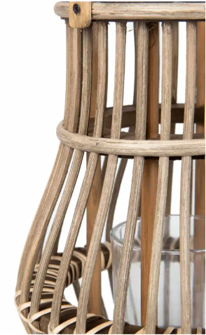 Farol en Bambú FREE HOME Gris 23 cm